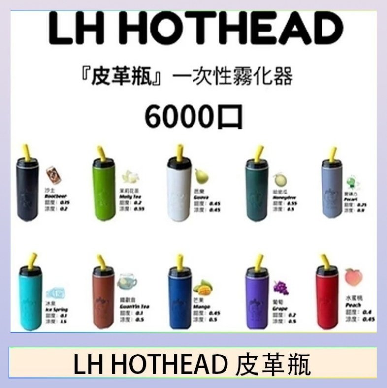 LH HOTHEAD皮革 LH HOTHEAD皮革瓶電子煙可充電6000口一次性