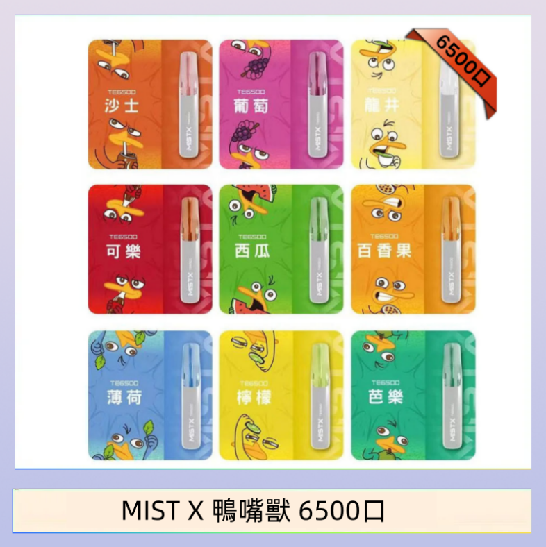 MIST X 鴨嘴獸 6500口 MIST X 鴨嘴獸 6500口一次性拋棄式電子煙|陶瓷芯更穩定